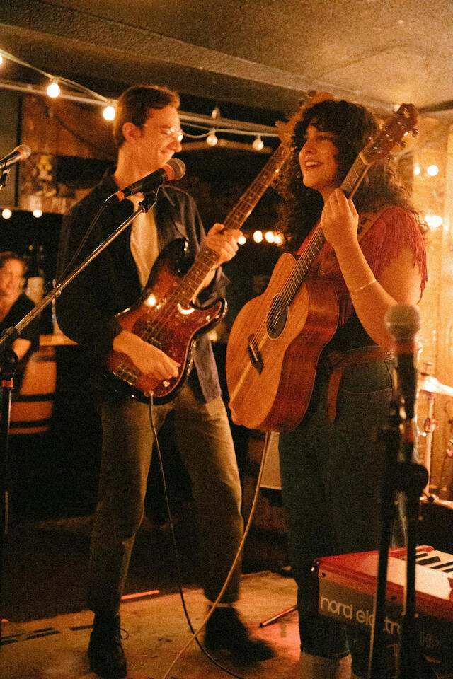 Dante on stage with her band at the Dakota Tavern